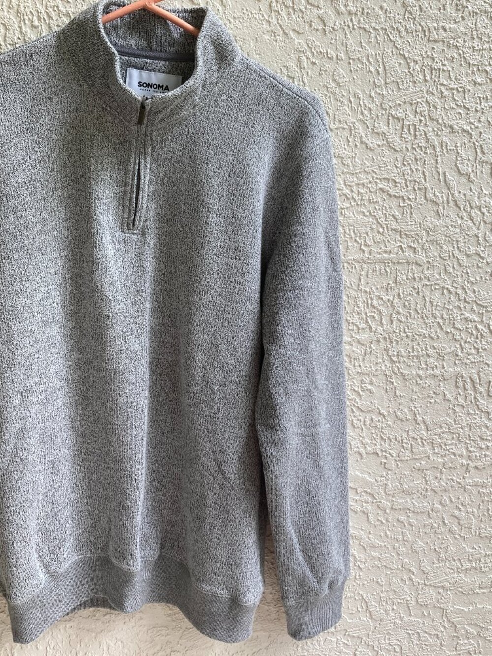 Sonoma Sweater Jacket Sz L TALL Men Chunky Gray Unworn